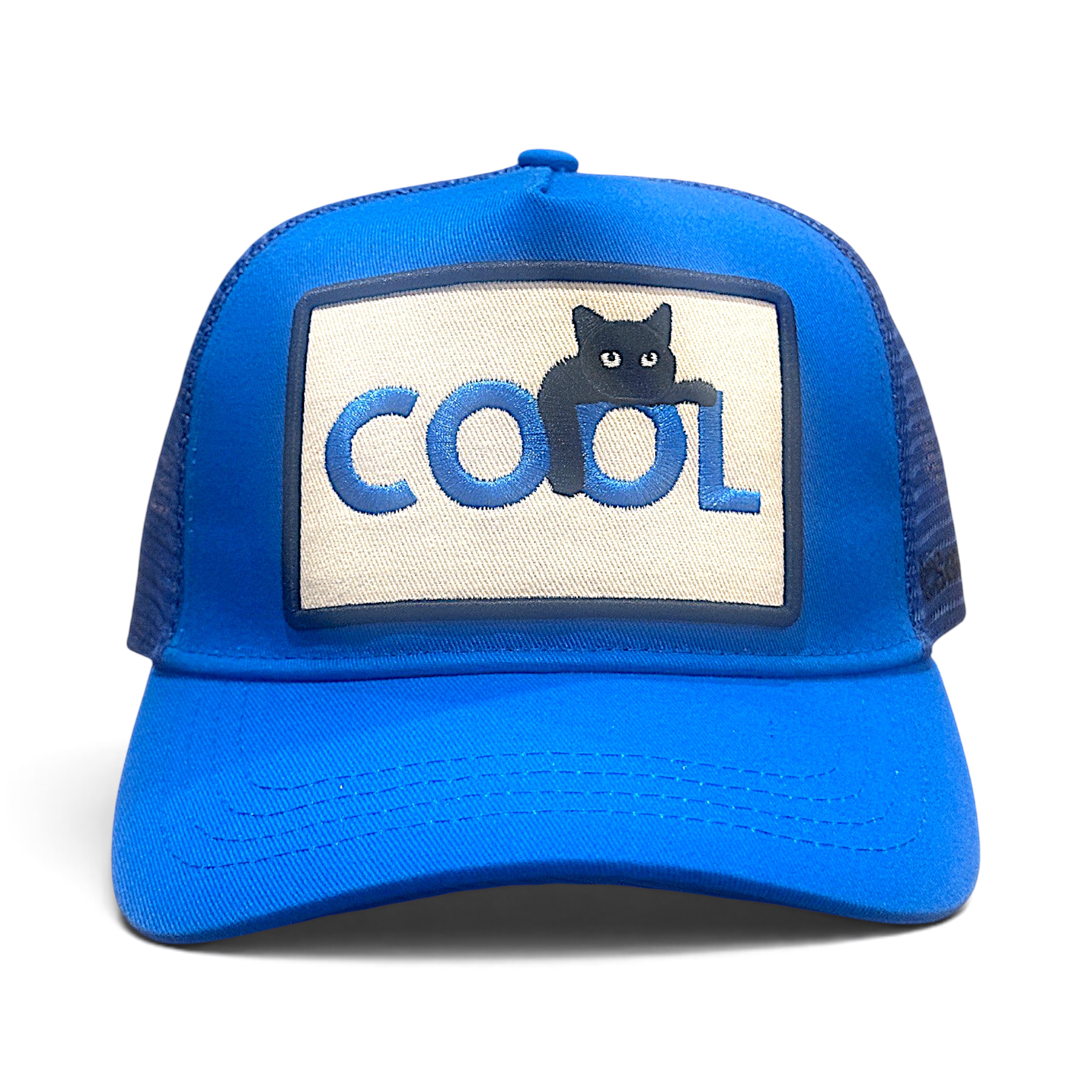 Cool Cat Trucker Hat - Blue