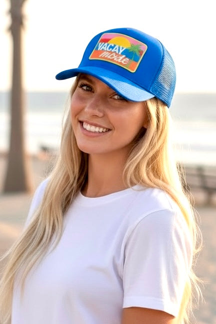 Vacay Mode Trucker - Blue