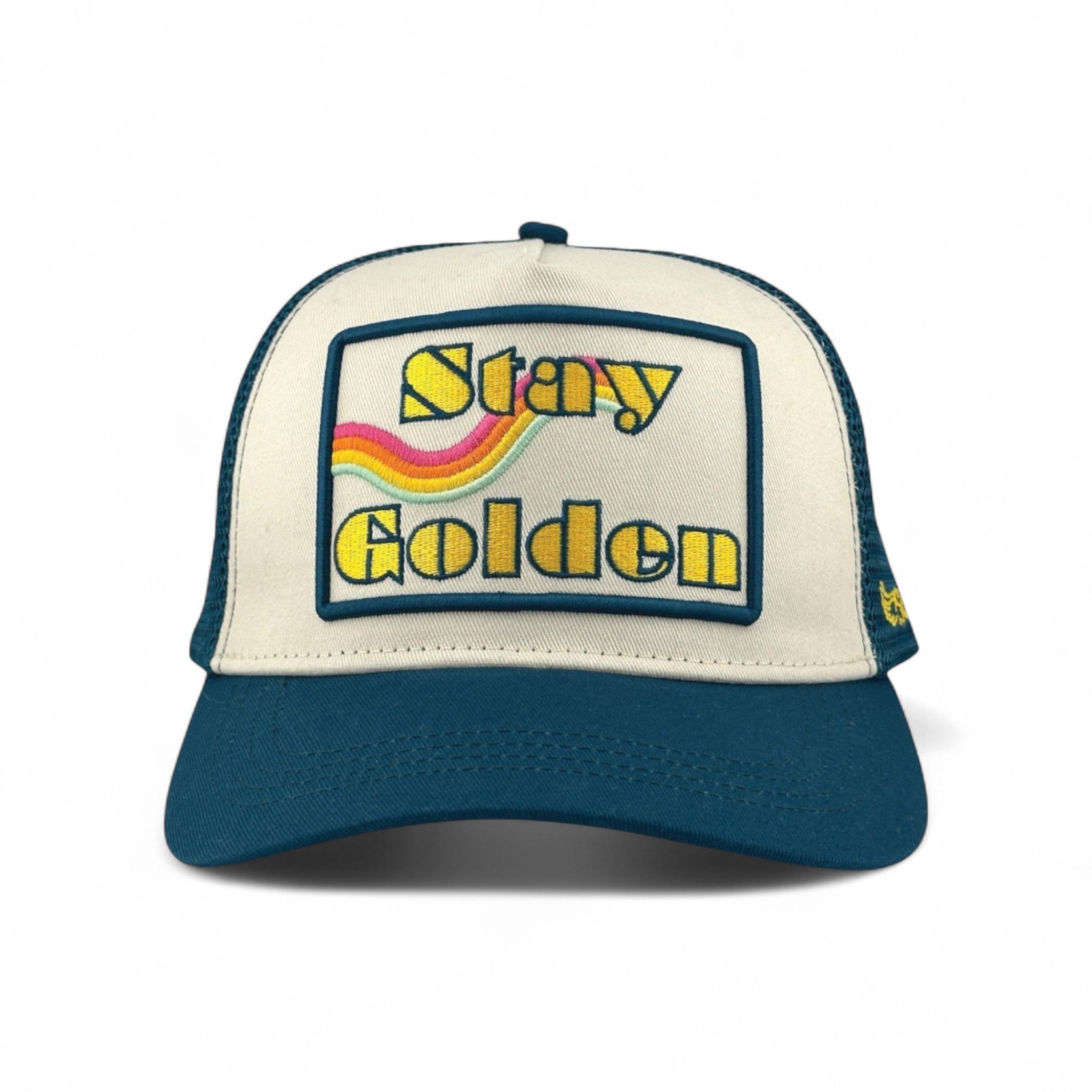 Stay Golden Trucker - Teal CREAM/TEAL